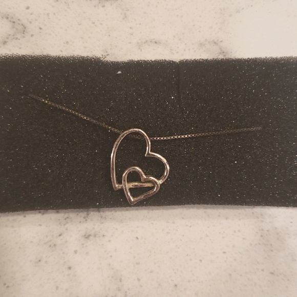 Silver Heart Necklace - 18.5" Chain - Picture 1 of 1